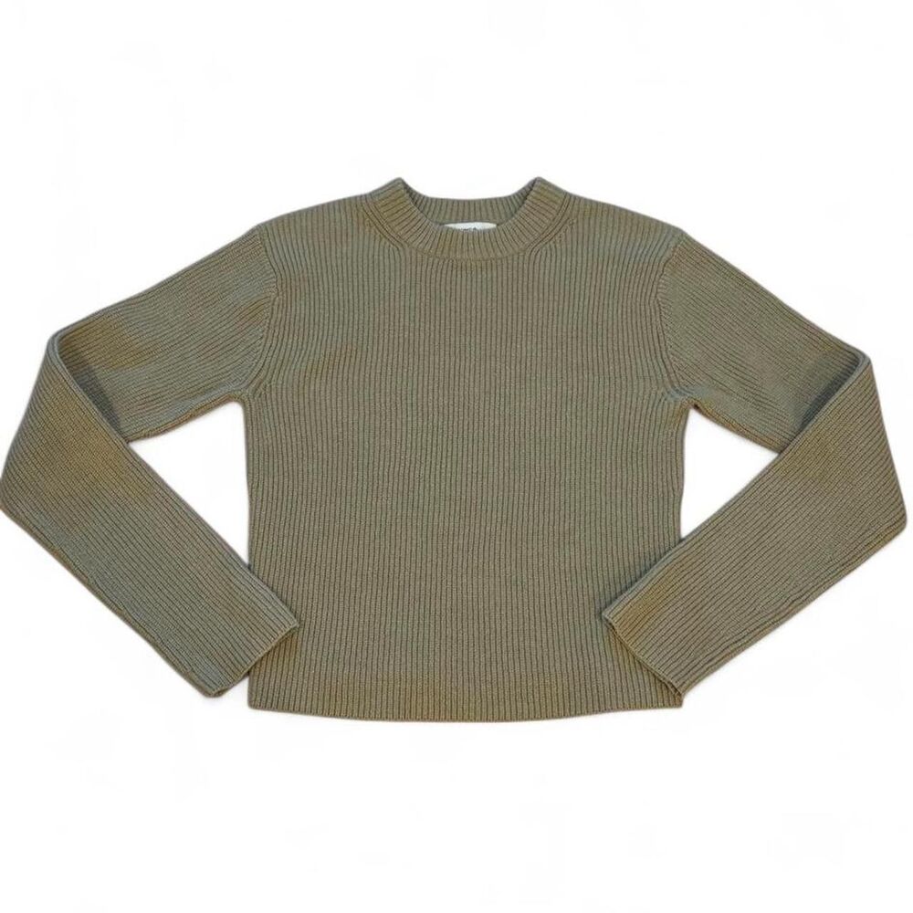 Vince Green Ribbed Knit Crewneck Sweater | XS
